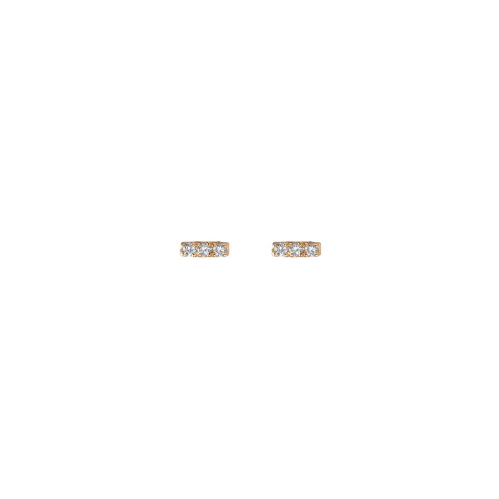 Aurate Mini Diamond Bar Earrings in 14k Yellow Gold
